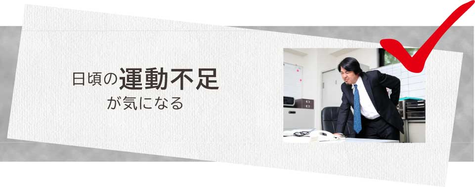 日頃の運動不足が気になる